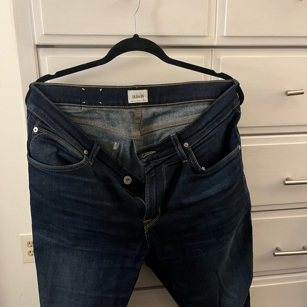 Hudson dark blue , with a little fade on front of thighs